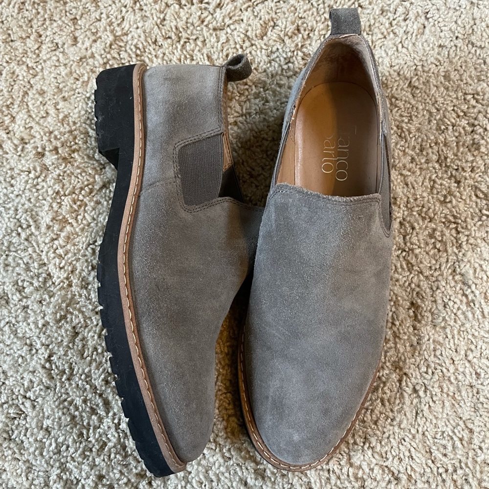 Franco Sarto gray suede ankle booties